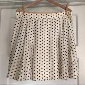 J. Crew Pleated Polk dot skirt